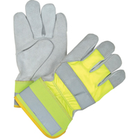 Yellow High-Visibility Winter-Lined Fitters Gloves, Large, Split Cowhide Palm, Thinsulate Inner Lining Southpoint Industrial Supply