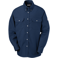 Flame-Resistant Cool Touch&reg; 2 Button Front Deluxe Shirts, Small, Navy Blue Southpoint Industrial Supply