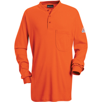 Flame-Resistant Long Sleeve Tagless Henley Shirts, Small, Orange Southpoint Industrial Supply