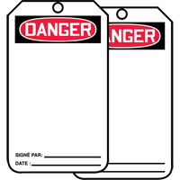 Safety Tags, Cardstock, 3-1/8" W x 5-7/8" H, French Southpoint Industrial Supply