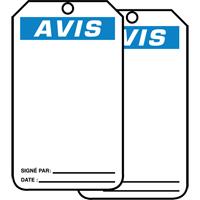 Safety Tags, Cardstock, 3-1/8" W x 5-7/8" H, French Southpoint Industrial Supply