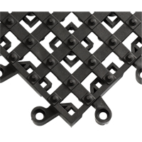 ErgoDeck&reg; Matting With Integrated No-Slip Cleats No. 553, PVC, 1-1/2' W x 1-1/2' L, 7/8" Thick, Black Southpoint Industrial Supply