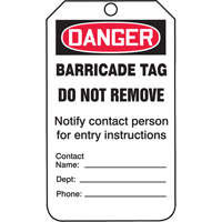Safety Tags, Plastic, 3-3/8" W x 5-3/4" H, English Southpoint Industrial Supply