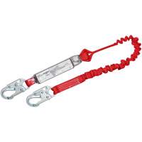 PRO Elastic Shock-Absorbing Lanyard, 6', Snap Hook Center, Snap Hook Leg Ends, Polyester Southpoint Industrial Supply