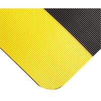 Tapis ondul&eacute; pour tableau de contr&ocirc;le no 702, 3' la x 10' lo, 1/4" &eacute;paisseur, Noir/Jaune, PVC Southpoint Industrial Supply