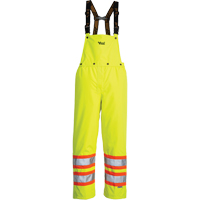 Pantalon de s&eacute;curit&eacute; Journeyman d&eacute;tachable &agrave; bavette, Polyester, Petit, Jaune lime haute visibilit&eacute; Southpoint Industrial Supply