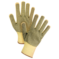 Gants tricot&eacute;s deux c&ocirc;t&eacute;s, sans couture, &agrave; pois, Taille Grand/9, Calibre 7, Rev&ecirc;tement PVC, Enveloppe en Kevlar, ASTM ANSI niveau A2/EN 388 niveau 3 Southpoint Industrial Supply