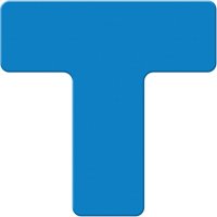 Armor Stripe Lean/5S Markers, T, 6" L x 6" W, Blue, Plastic Southpoint Industrial Supply