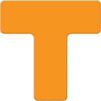 Armor Stripe Lean/5S Markers, T, 6" L x 6" W, Orange, Plastic Southpoint Industrial Supply