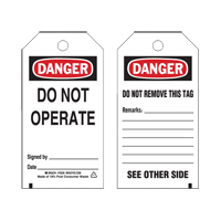 Lockout Tags, Plastic, 3" W x 5-3/4" H, English Southpoint Industrial Supply