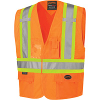 134 Safety Vest, High Visibility Orange, Large/X-Large, Polyester Southpoint Industrial Supply