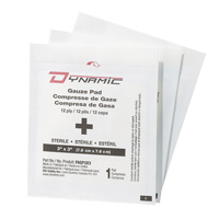 Gaze Dynamic, Tampon, 3" lo x 3" la, St&eacute;rile, Dispositif m&eacute;dical Classe 1 Southpoint Industrial Supply