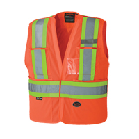6932 Tear-Away Safety Vest, High Visibility Orange, Medium/Small, Polyester Southpoint Industrial Supply