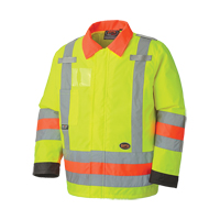 6037 Traffic Control Waterproof Safety Jacket, Polyester, High Visibility Lime-Yellow, X-Small Southpoint Industrial Supply