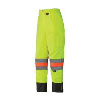 6039 Traffic Control Waterproof Safety Pant, Polyester, X-Small, High Visibility Lime-Yellow Southpoint Industrial Supply