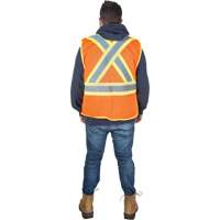 Veste d'arpenteur r&eacute;sistante aux flammes, Orange haute visibilit&eacute;, Moyen, Polyester Southpoint Industrial Supply