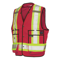 Surveyor Safety Vest, Red, Large, Polyester Southpoint Industrial Supply