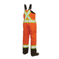 Salopettes de s&eacute;curit&eacute; doubl&eacute;e, Polyester/Polyur&eacute;thane, Grand, Orange haute visibilit&eacute; Southpoint Industrial Supply