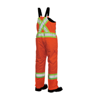 Salopettes de s&eacute;curit&eacute; doubl&eacute;e, Polyester/Polyur&eacute;thane, Grand, Orange haute visibilit&eacute; Southpoint Industrial Supply