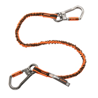 Squids&reg; 3119F(x) Double-Locking Tool Lanyard with Swivel, Bungee, Dual Carabiner Southpoint Industrial Supply