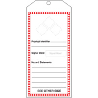 GHS Jumbo Safety Tag, Cardstock, 3-7/8" W x 8-1/2" H, English Southpoint Industrial Supply