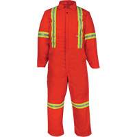 Deluxe Reflective Coveralls, 36, Orange Southpoint Industrial Supply