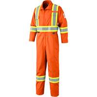 7702 FR Hi-Vis Safety Coveralls, Size 36, Orange Southpoint Industrial Supply