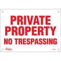 "Private Property" Sign, 7" x 10", Aluminum, English Southpoint Industrial Supply