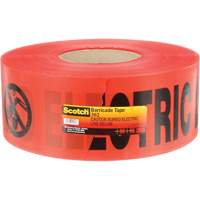 Ruban pour barri&egrave;res pour services publics souterrains Scotch, Anglais, 3" la x 1000' lo, 4 mils, Noir/rouge Southpoint Industrial Supply