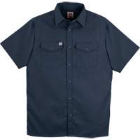 Twill Short-Sleeved Work Shirt with Snap, Men's, Small, Navy Blue Southpoint Industrial Supply