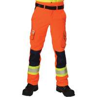 Pantalons cargo haute visibilit&eacute; antid&eacute;chirure, Polyester, 28, Orange haute visibilit&eacute; Southpoint Industrial Supply