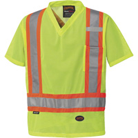 5997 High Visibility Safety T-Shirt, Polyester, Small, High Visibility Lime-Yellow Southpoint Industrial Supply
