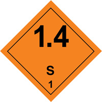 Étiquettes de manutention de matières dangereuses, 4" lo x 4" la, Noir/orange SGQ529 | Southpoint Industrial Supply