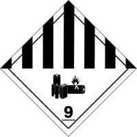 Étiquettes de manutention de matières dangereuses du département des Transports, 4" lo x 4" la, Noir sur blanc SGQ530 | Southpoint Industrial Supply