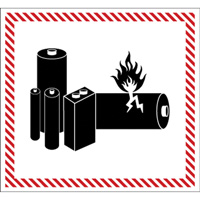 Hazardous Material Handling Labels, 4-1/2" L x 5-1/2" W, Black on Red SGQ532 | Southpoint Industrial Supply
