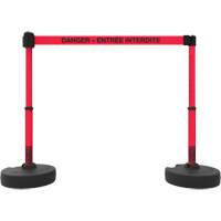 Plus Barrier Post Set, Plastic, 42" H, Red Tape, 15' Tape Length SGQ818 | Southpoint Industrial Supply