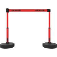 Plus Barrier Post Set, Plastic, 42" H, Red Tape, 15' Tape Length Southpoint Industrial Supply