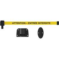 Plus Wall Mount Barrier System, Plastic, Screw Mount, 15', Yellow Tape SGQ822 | Southpoint Industrial Supply