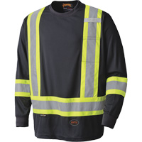 6997 Long Sleeved Safety Shirt, Polyester, X-Small, Black Southpoint Industrial Supply