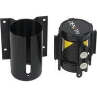 Barri&egrave;re &agrave; fixation murale avec ruban magn&eacute;tique, Acier, Fixation par vis, 7', Ruban Noir et jaune Southpoint Industrial Supply