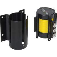 Barri&egrave;re &agrave; fixation murale avec ruban magn&eacute;tique, Acier, Fixation par vis, 12', Ruban Jaune Southpoint Industrial Supply