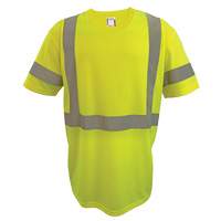 Short Sleeve Safety T-Shirt, Polyester, 2X-Large, High Visibility Lime-Yellow Southpoint Industrial Supply