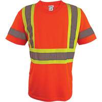 Short Sleeve Safety T-Shirt, Polyester, 2X-Large, High Visibility Orange Southpoint Industrial Supply