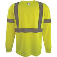 Long Sleeve Safety Shirt, Polyester, 2X-Large, High Visibility Lime-Yellow Southpoint Industrial Supply