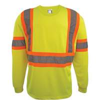 Long Sleeve Safety Shirt, Polyester, 2X-Large, High Visibility Lime-Yellow SGS072 | Southpoint Industrial Supply