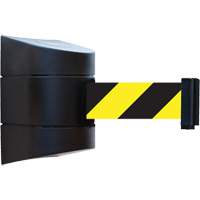 Tensabarrier<sup>®</sup> Wall Unit, Steel, Screw Mount, 30', Black and Yellow Tape SGU821 | Southpoint Industrial Supply