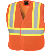 597P Tear-Away Safety Vest, High Visibility Orange, Medium/Small, Polyester Southpoint Industrial Supply
