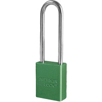 American Lock&reg; Safety Padlock, Green, Keyed Different, Aluminum, 1-1/2" Width Southpoint Industrial Supply