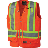 6697 Surveyor's Safety Vest, High Visibility Orange, Small, Polyester Southpoint Industrial Supply