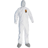 KleenGuard™A45 Liquid & Particle Protection Coveralls with Anti-Slip Shoe, 3X-Large, Grey/White, Microporous SGX296 | Southpoint Industrial Supply